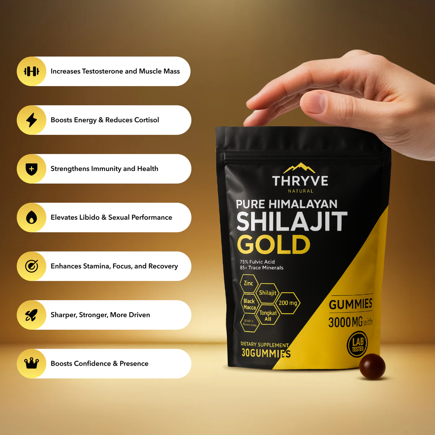 THRYVE™ Pure Shilajit Gummies – Now 6-in-1 Support